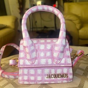 Jacquemus pink check “le chiquito” clutch
